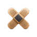 Two crossed gold plasters, illustration for recovery and repair peptides