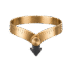 Gold tape measure with a downward arrow, illustration for GLP-1 peptides